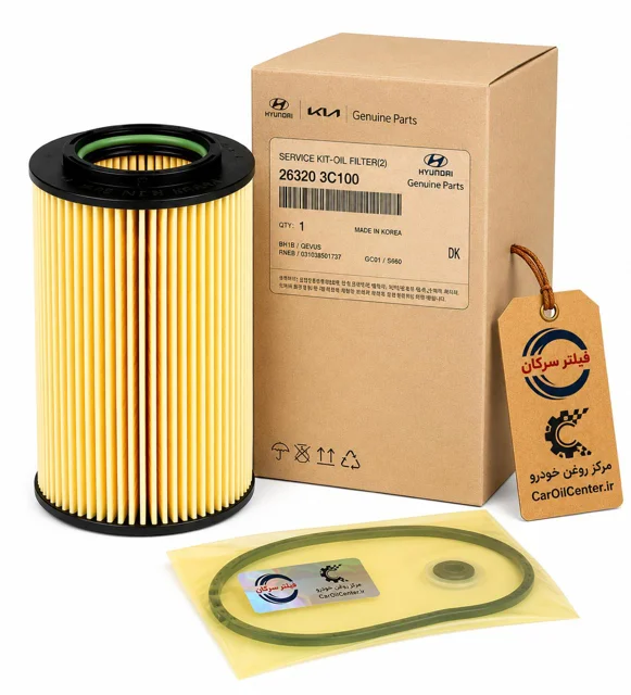 فیلتر روغن اصلی هیوندای و کیا مدل 26320-3C100 ساخت کره (Hyundai / Kia Genuine Oil Filter)
